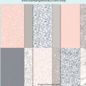 🏷 New Stampin Up! Peony Garden 12" X12"  DESIGNER SERIES PAPER